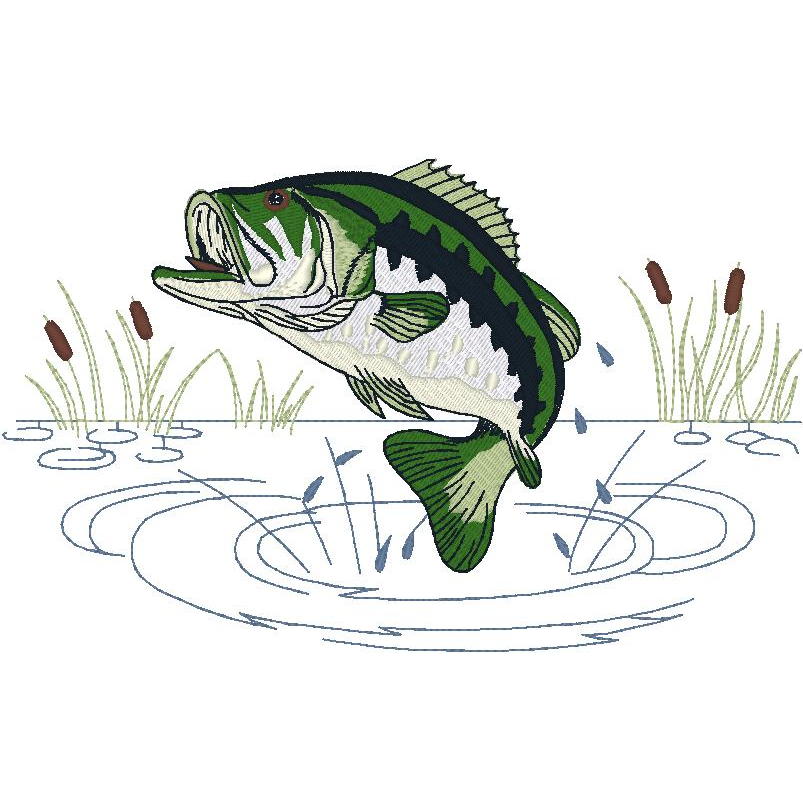 Bass, Water, Cattails (PM)
