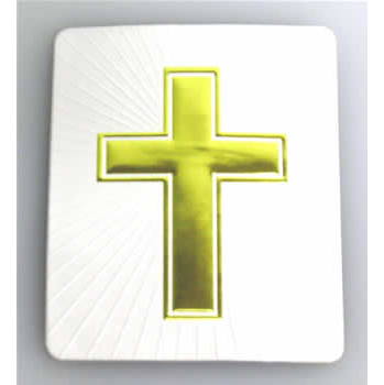 #4751 White/Gold Cross Decal