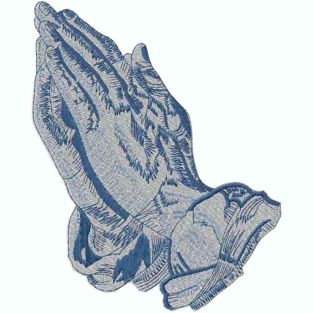 2-Tone Praying Hands, Blue, Applique