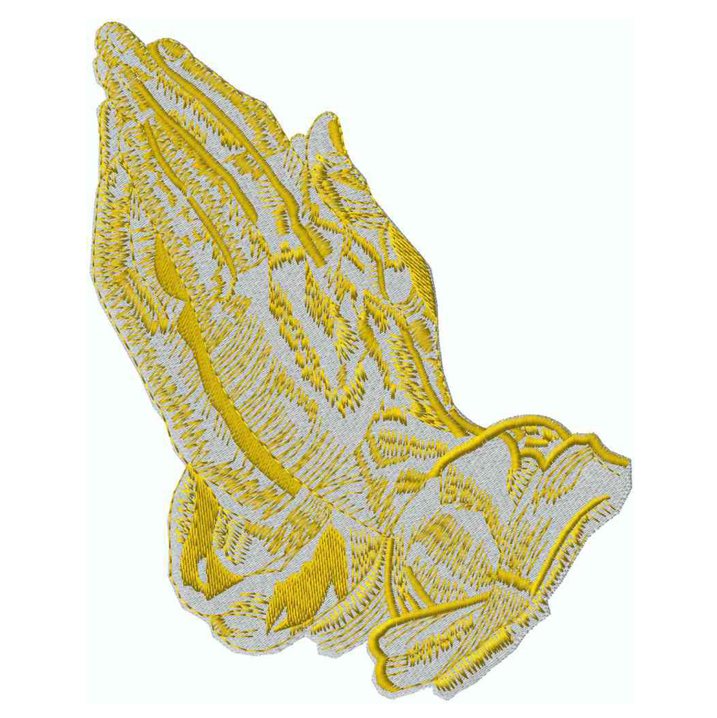 2-Tone Praying Hands, Gold Met, Applique