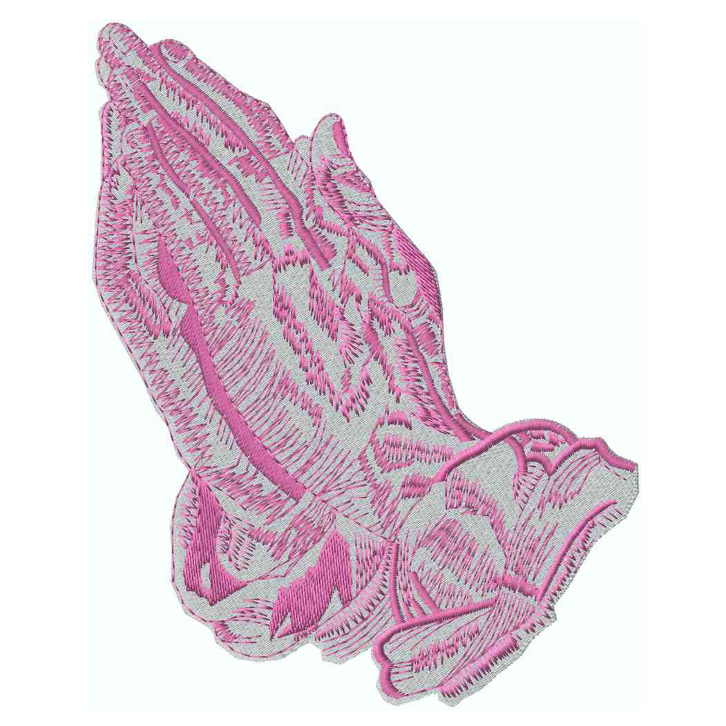 2-Tone Praying Hands, Pink Applique