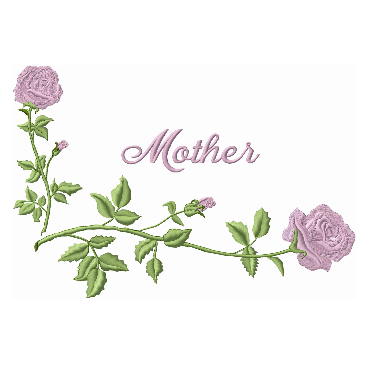 Corner Roses / Mother-Pink (Applique)