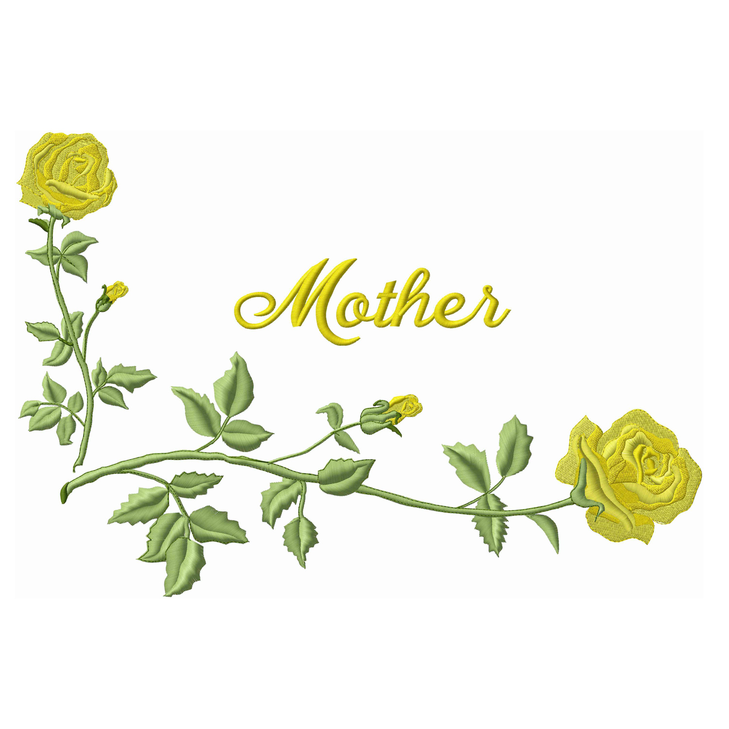Corner Roses / Mother-Yellow (Applique)
