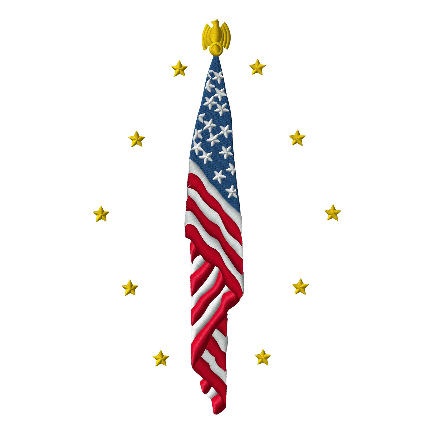 Revised Veteran Flag-Gold (Applique)