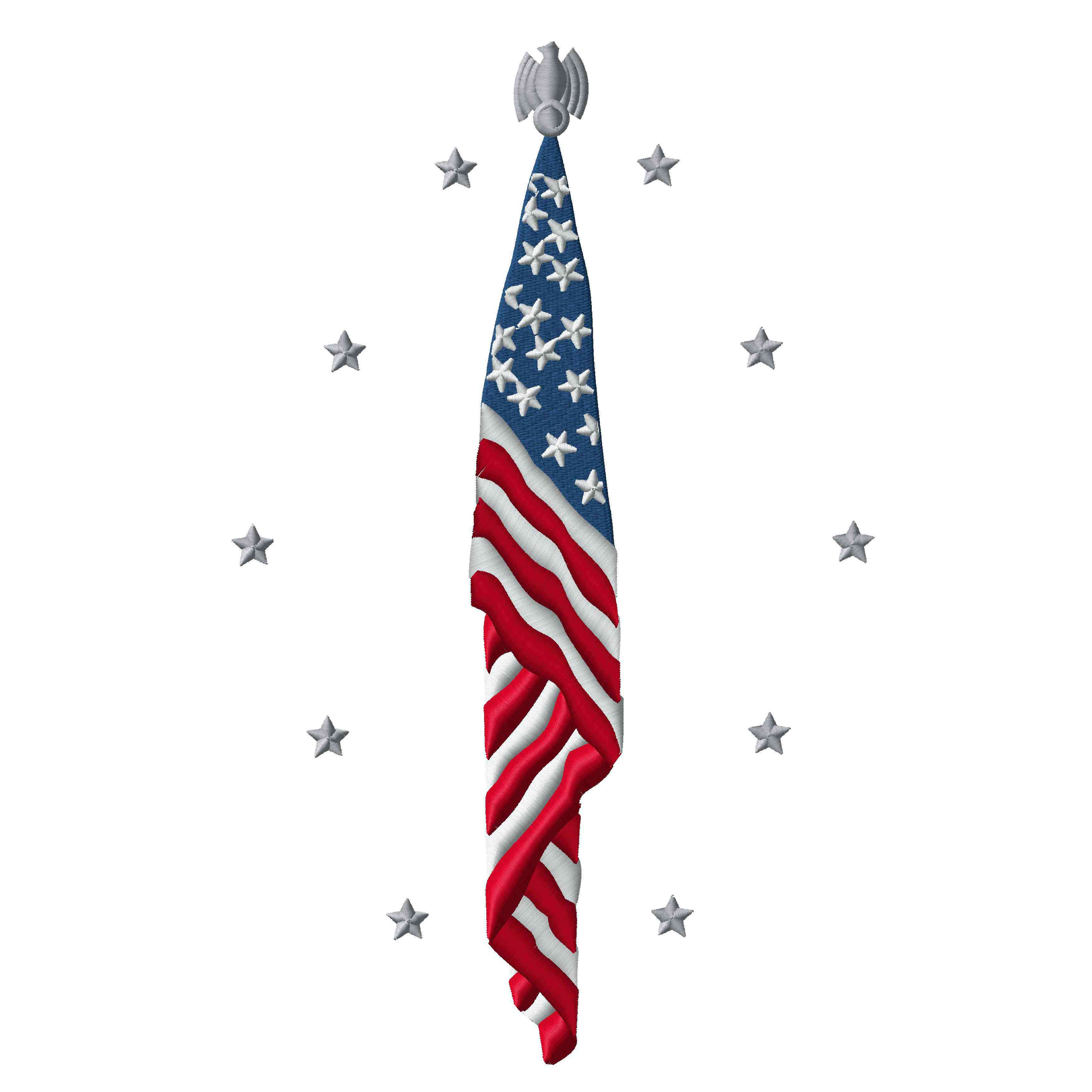 Revised Veteran Flag-Silver (Applique)