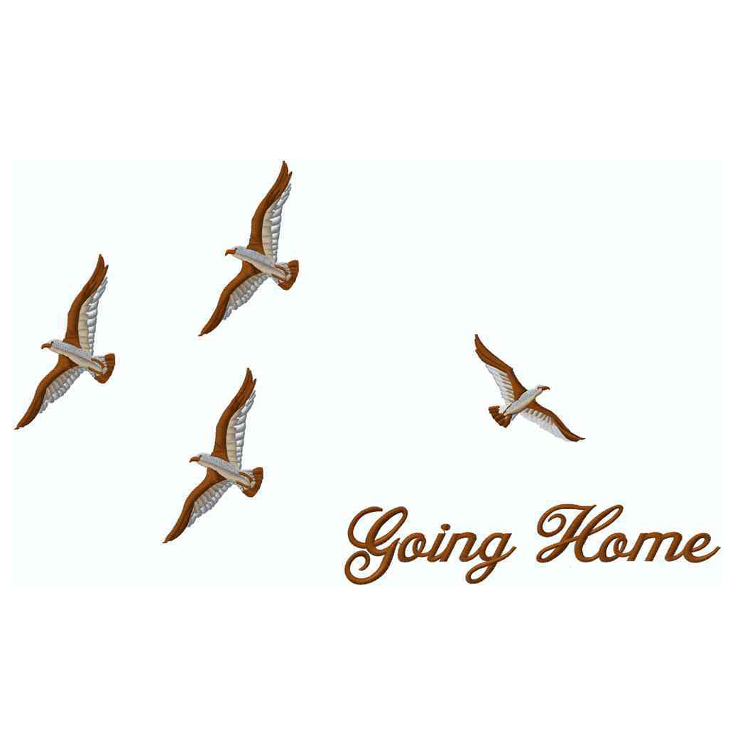 Birds Going Home, Brown, Applique