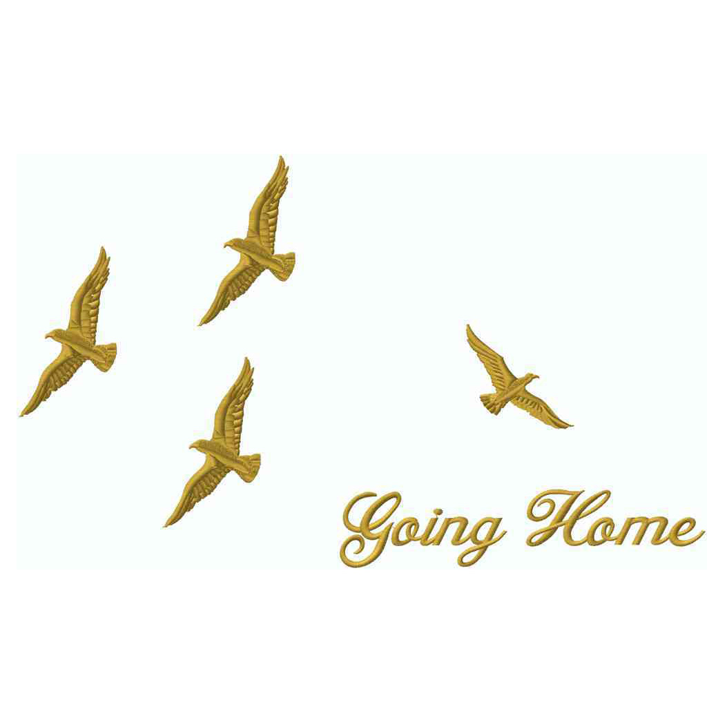 Birds Going Home, Gold Met., Applique